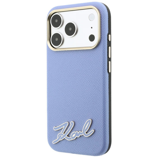 MagSafe maska za Apple iPhone 18 Pro / 17 Pro, Karl Lagerfeld, Grained Resin Sign Logo, Plava