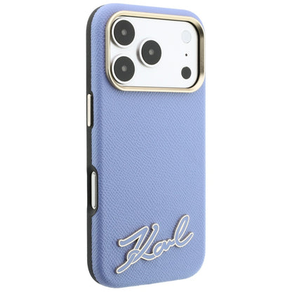 MagSafe maska za Apple iPhone 18 Pro / 17 Pro, Karl Lagerfeld, Grained Resin Sign Logo, Plava