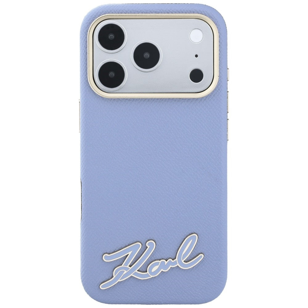 MagSafe maska za Apple iPhone 18 Pro / 17 Pro, Karl Lagerfeld, Grained Resin Sign Logo, Plava