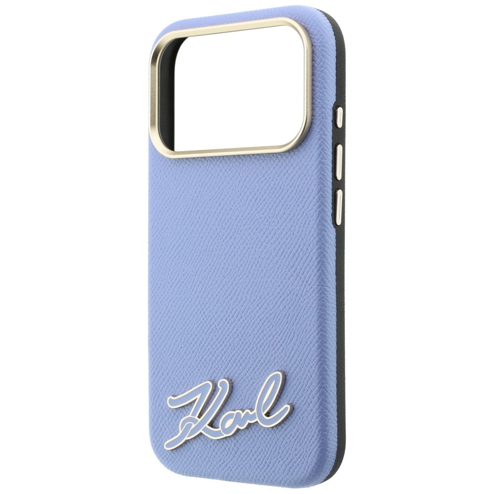 MagSafe maska za Apple iPhone 18 Pro / 17 Pro, Karl Lagerfeld, Grained Resin Sign Logo, Plava