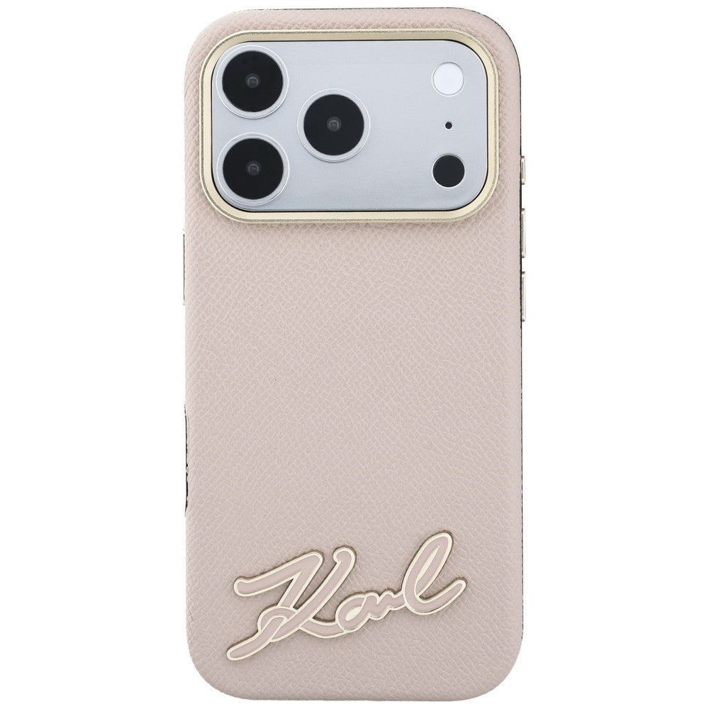 MagSafe maska za Apple iPhone 18 Pro / 17 Pro, Karl Lagerfeld, Grained Resin Sign Logo, Roza