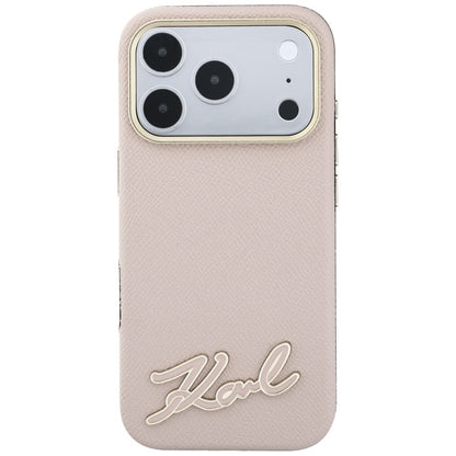 MagSafe maska za Apple iPhone 18 Pro / 17 Pro, Karl Lagerfeld, Grained Resin Sign Logo, Roza