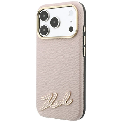 MagSafe maska za Apple iPhone 18 Pro / 17 Pro, Karl Lagerfeld, Grained Resin Sign Logo, Roza