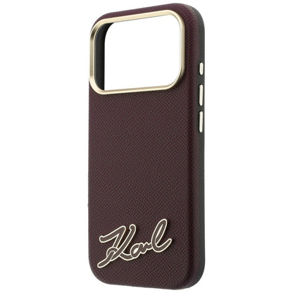 MagSafe maska za Apple iPhone 18 Pro / 17 Pro, Karl Lagerfeld, Grained Resin Sign Logo, Bordo