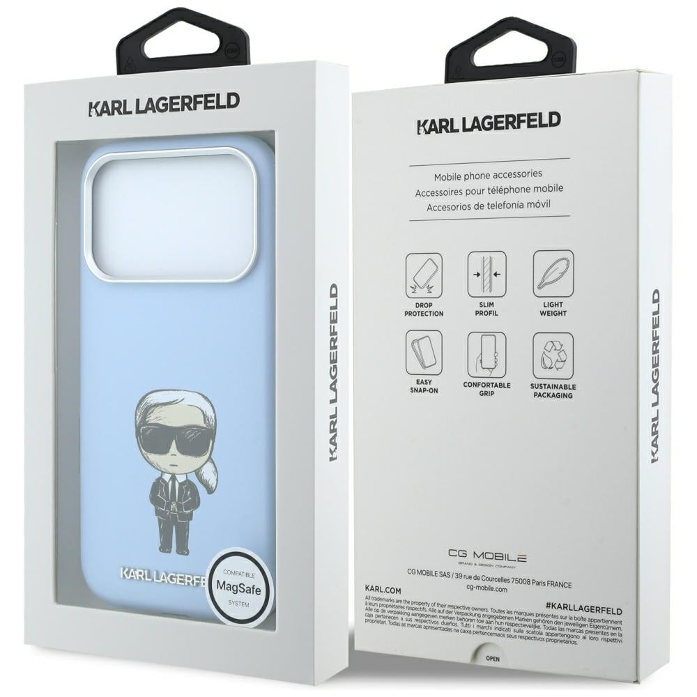 MagSafe maska za Apple iPhone 18 Pro / 17 Pro, Karl Lagerfeld, Ikonik Sketch, Plava