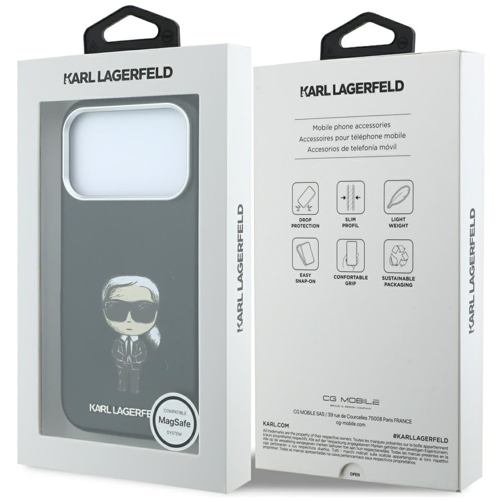 MagSafe maska za Apple iPhone 18 Pro / 17 Pro, Karl Lagerfeld, Ikonik Sketch, Crna