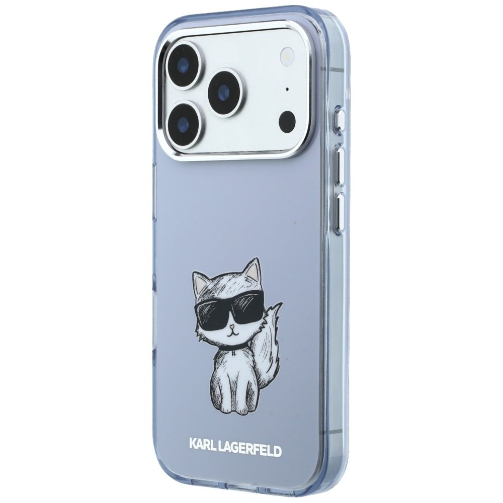 MagSafe maska za Apple iPhone 18 Pro / 17 Pro, Karl Lagerfeld, IML Choupette Body Sketch Print, Plava