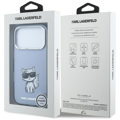 MagSafe maska za Apple iPhone 18 Pro / 17 Pro, Karl Lagerfeld, IML Choupette Body Sketch Print, Plava