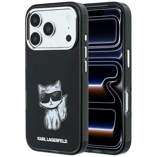 MagSafe maska za Apple iPhone 18 Pro / 17 Pro, Karl Lagerfeld, IML Choupette Body Sketch Print, Crna