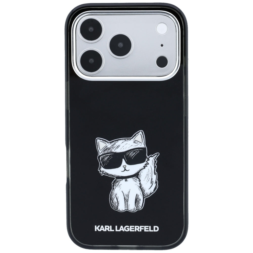 MagSafe maska za Apple iPhone 18 Pro / 17 Pro, Karl Lagerfeld, IML Choupette Body Sketch Print, Crna