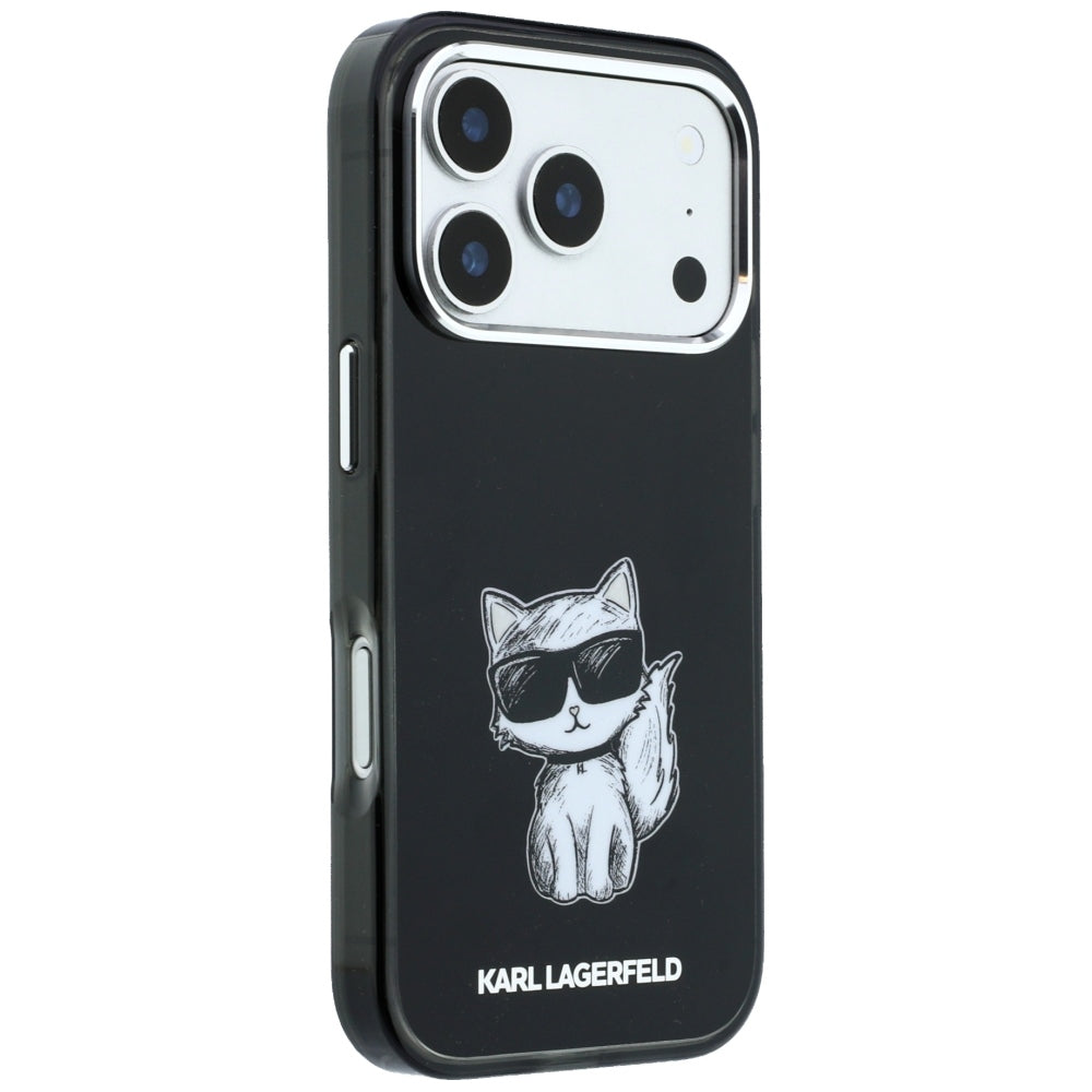 MagSafe maska za Apple iPhone 18 Pro / 17 Pro, Karl Lagerfeld, IML Choupette Body Sketch Print, Crna