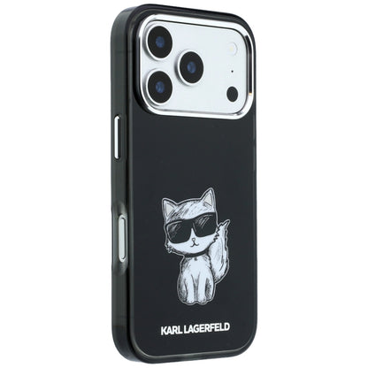 MagSafe maska za Apple iPhone 18 Pro / 17 Pro, Karl Lagerfeld, IML Choupette Body Sketch Print, Crna