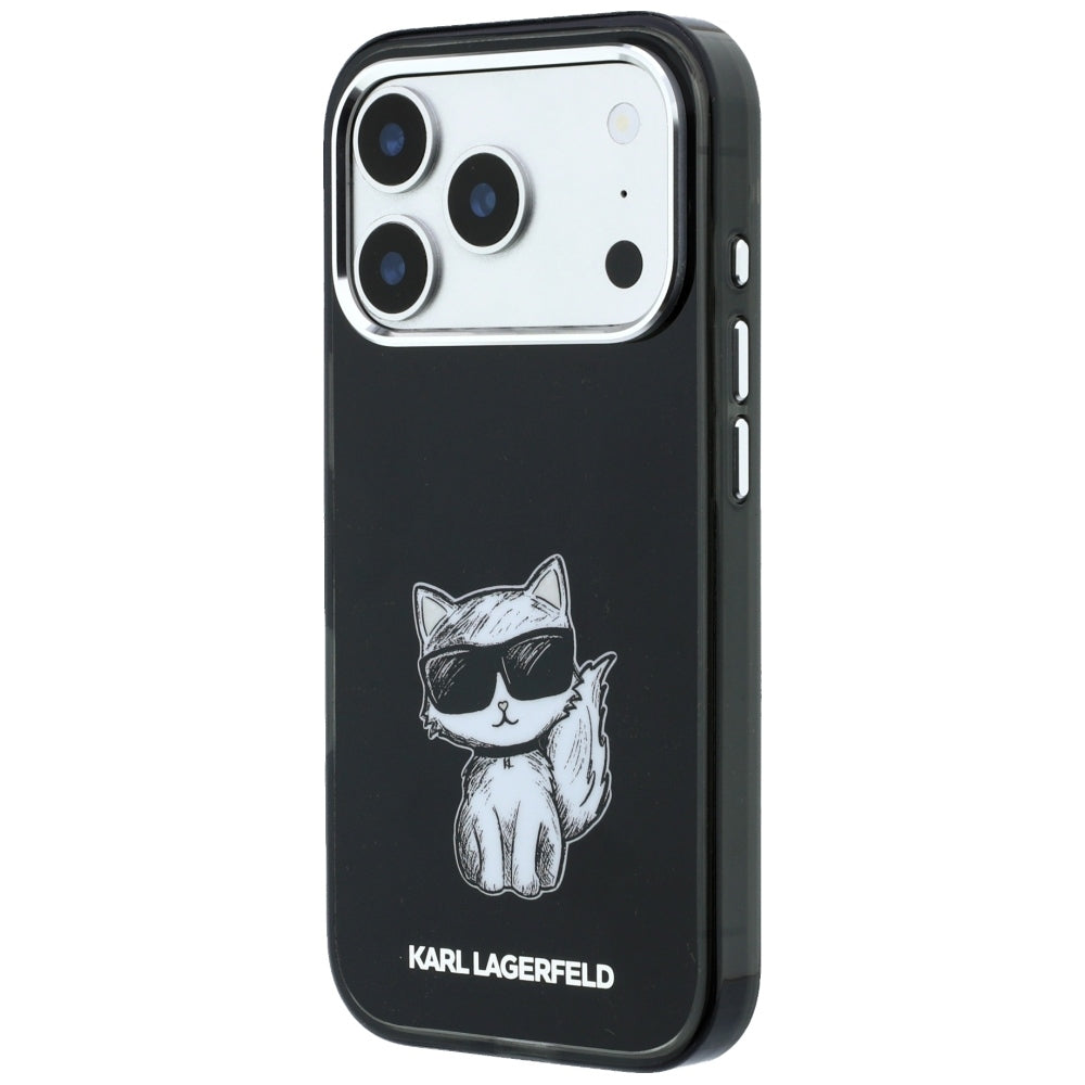 MagSafe maska za Apple iPhone 18 Pro / 17 Pro, Karl Lagerfeld, IML Choupette Body Sketch Print, Crna