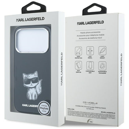 MagSafe maska za Apple iPhone 18 Pro / 17 Pro, Karl Lagerfeld, IML Choupette Body Sketch Print, Crna