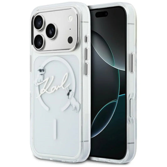 MagSafe futrola za Apple iPhone 18 Pro / 17 Pro, Karl Lagerfeld, IML Choupette Karl Script Logo, Prozirna