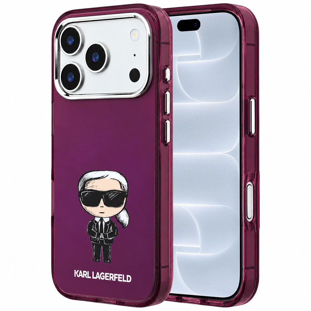 MagSafe maska za Apple iPhone 18 Pro / 17 Pro, Karl Lagerfeld, HC IML Ikonik Sketch Print, bordo