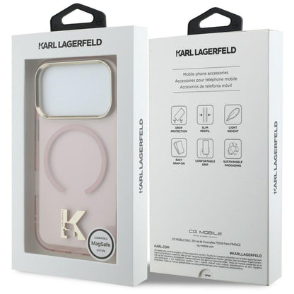 MagSafe maska za Apple iPhone 18 Pro / 17 Pro, Karl Lagerfeld, IML Karl Head Logo, ružičasta