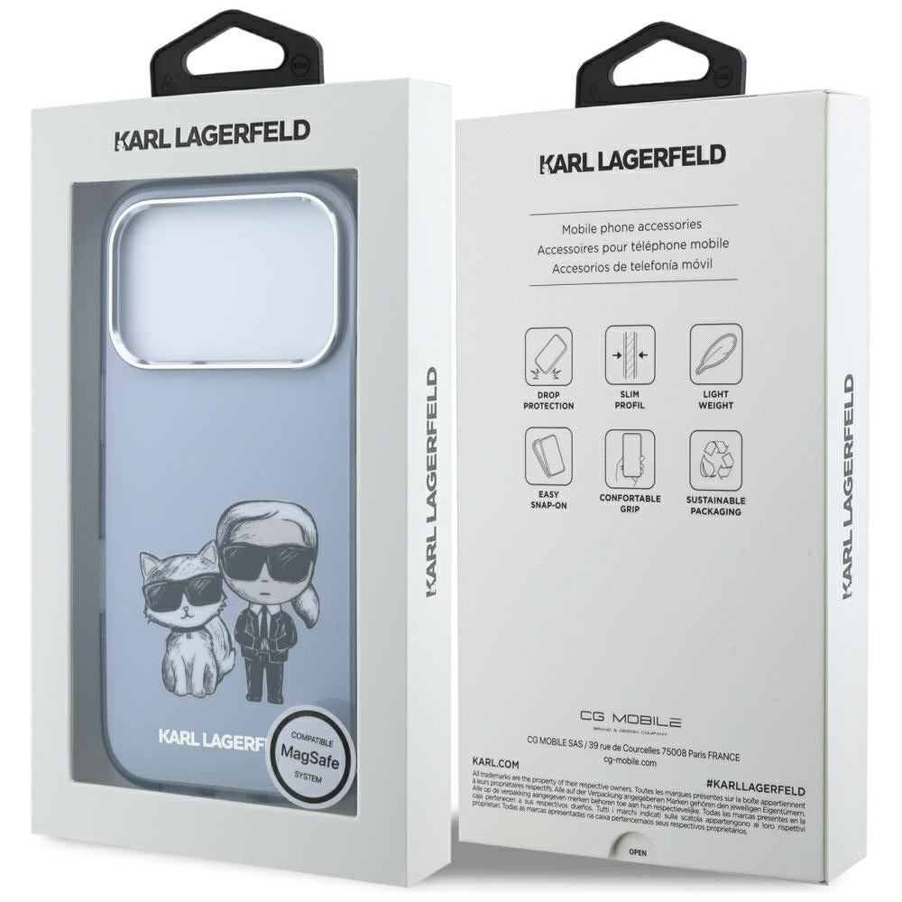 MagSafe futrola za Apple iPhone 18 Pro / 17 Pro, Karl Lagerfeld, IML KC Bodies Sketch Print, Plava