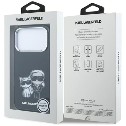 MagSafe futrola za Apple iPhone 18 Pro / 17 Pro, Karl Lagerfeld, IML KC Bodies Sketch Print, Crna