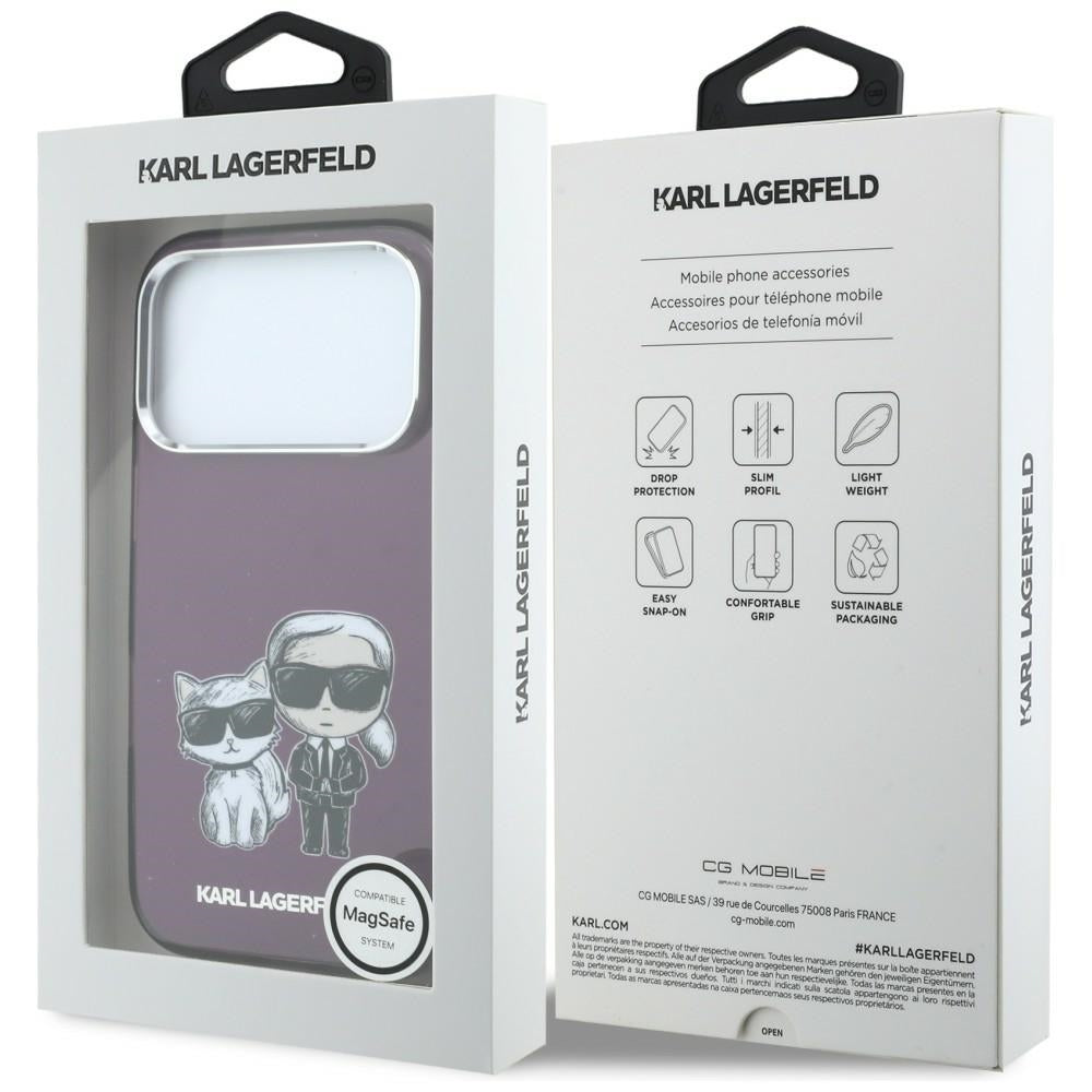 MagSafe futrola za Apple iPhone 18 Pro / 17 Pro, Karl Lagerfeld, IML KC Bodies Sketch Print, Bordo