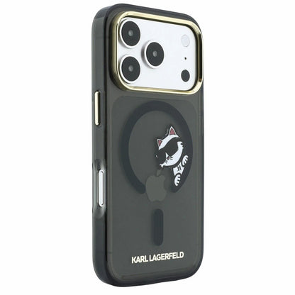 MagSafe maskica za Apple iPhone 18 Pro / 17 Pro, Karl Lagerfeld, IML Peekaboo Print and Metal Frame, Crna