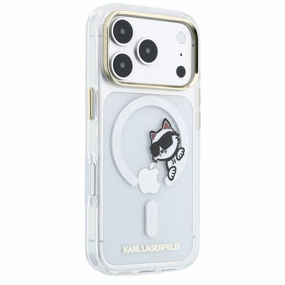 MagSafe maska za Apple iPhone 18 Pro / 17 Pro, Karl Lagerfeld, IML Peekaboo Print i Metal Frame, Prozirna