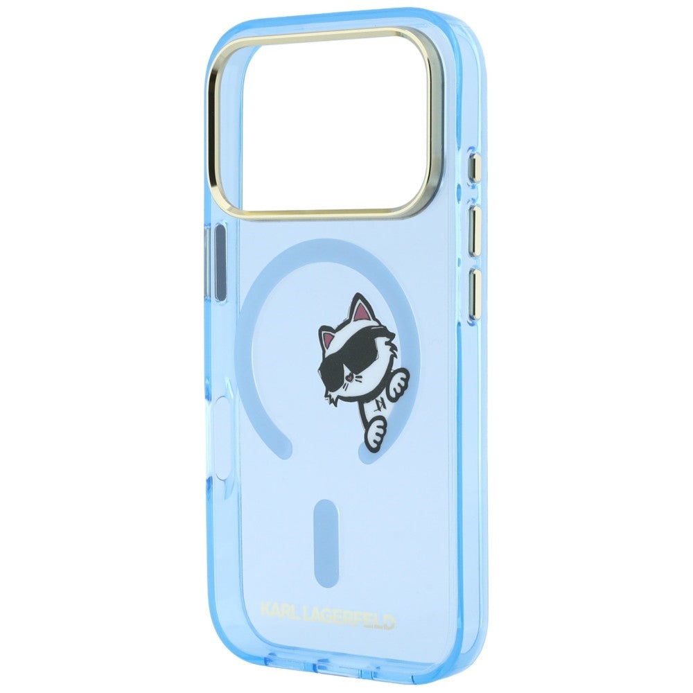 MagSafe maska za Apple iPhone 18 Pro / 17 Pro, Karl Lagerfeld, IML Peekaboo Print i Metal Frame, Plava