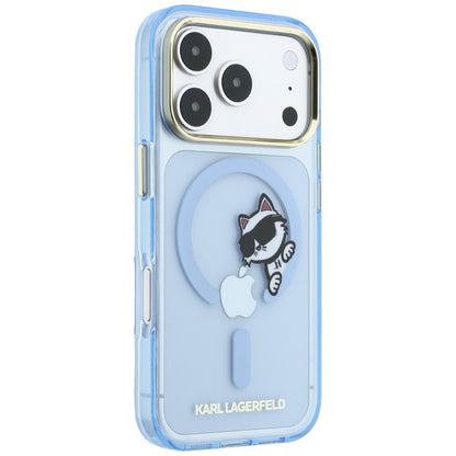 MagSafe maska za Apple iPhone 18 Pro / 17 Pro, Karl Lagerfeld, IML Peekaboo Print i Metal Frame, Plava