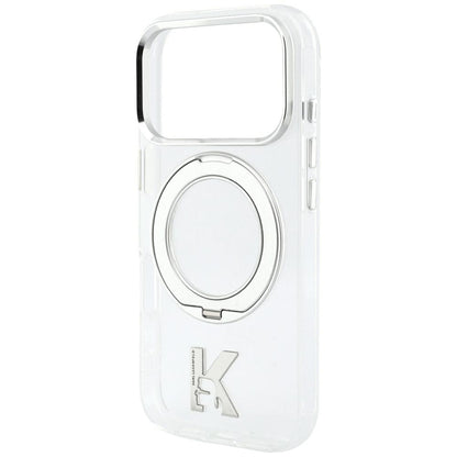 MagSafe maska za Apple iPhone 18 Pro / 17 Pro, Karl Lagerfeld, IML Ring Stand Kameo Metal, Prozirna