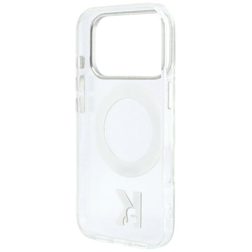 MagSafe maska za Apple iPhone 18 Pro / 17 Pro, Karl Lagerfeld, IML Ring Stand Kameo Metal, Prozirna