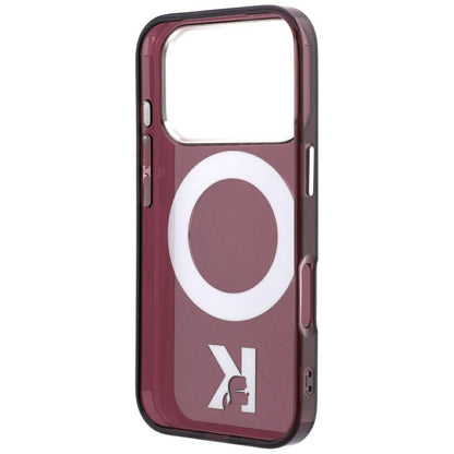 MagSafe futrola za Apple iPhone 18 Pro / 17 Pro, Karl Lagerfeld, IML Ring Stand Kameo Metal, Bordo