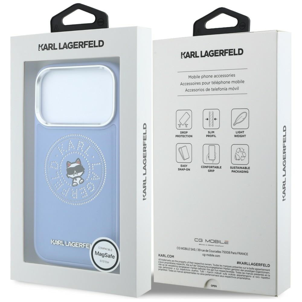 MagSafe maska za Apple iPhone 18 Pro / 17 Pro, Karl Lagerfeld, Point and Choupette Sketch, plava