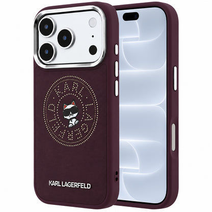 MagSafe maska za Apple iPhone 18 Pro / 17 Pro, Karl Lagerfeld, Point and Choupette Sketch, Bordo