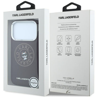 MagSafe maska za Apple iPhone 18 Pro / 17 Pro, Karl Lagerfeld, Point and Choupette Sketch, Bordo