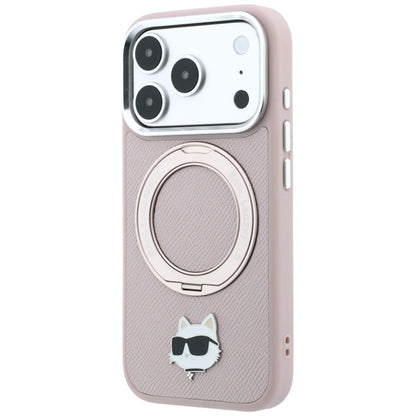 MagSafe maska za Apple iPhone 18 Pro / 17 Pro, Karl Lagerfeld, Ring Stand 360 Choupette Pin, ružičasta