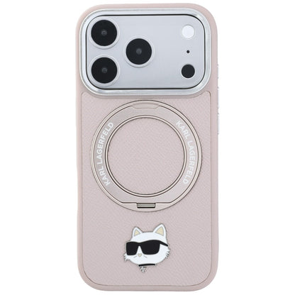 MagSafe maska za Apple iPhone 18 Pro / 17 Pro, Karl Lagerfeld, Ring Stand 360 Choupette Pin, ružičasta