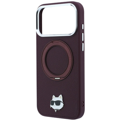 MagSafe futrola za Apple iPhone 18 Pro / 17 Pro, Karl Lagerfeld, Ring Stand 360 Choupette Pin, Bordo