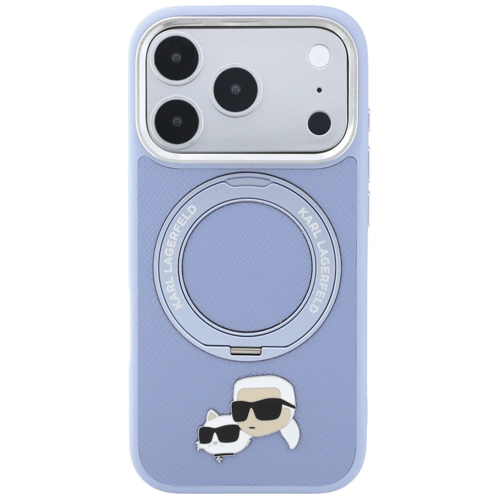 MagSafe futrola za Apple iPhone 18 Pro / 17 Pro, Karl Lagerfeld, Ring Stand 360 Karl & Choupette Pin, Plava