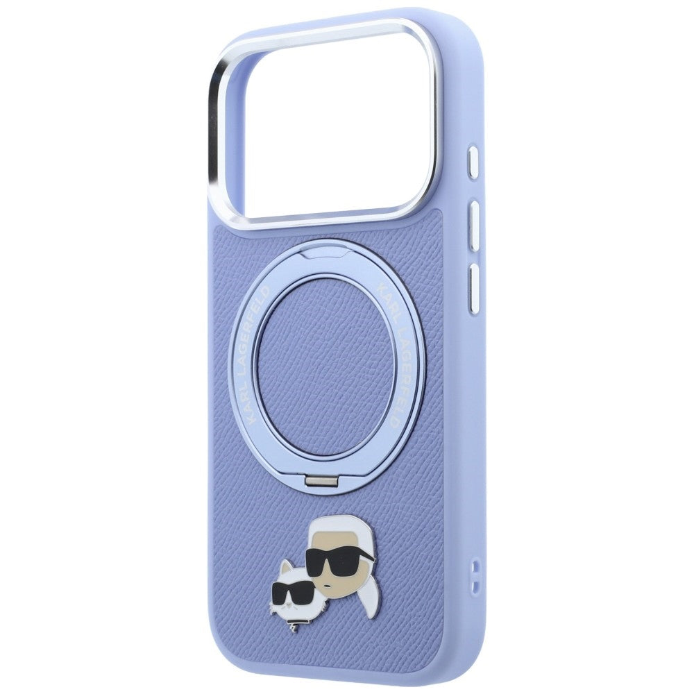 MagSafe futrola za Apple iPhone 18 Pro / 17 Pro, Karl Lagerfeld, Ring Stand 360 Karl & Choupette Pin, Plava