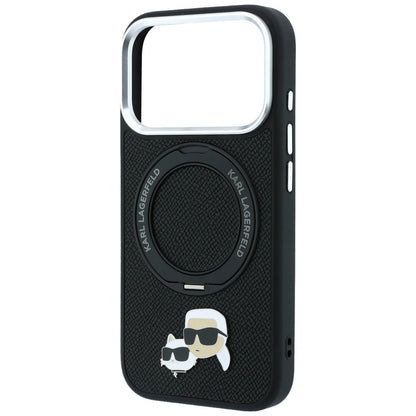 MagSafe futrola za Apple iPhone 18 Pro / 17 Pro, Karl Lagerfeld, Ring Stand 360 Karl & Choupette Pin, Crna