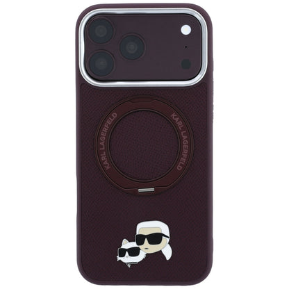 MagSafe futrola za Apple iPhone 18 Pro / 17 Pro, Karl Lagerfeld, Ring Stand 360 Karl & Choupette Pin, Bordo