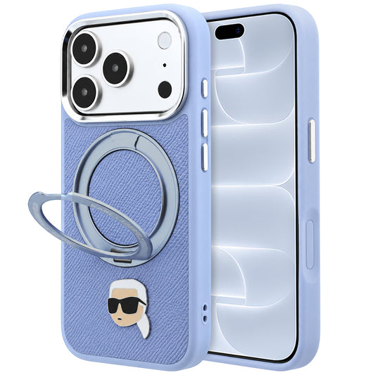 MagSafe maska za Apple iPhone 18 Pro / 17 Pro, Karl Lagerfeld, Ring Stand 360 Karl Pin, Plava
