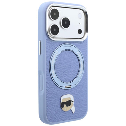 MagSafe maska za Apple iPhone 18 Pro / 17 Pro, Karl Lagerfeld, Ring Stand 360 Karl Pin, Plava