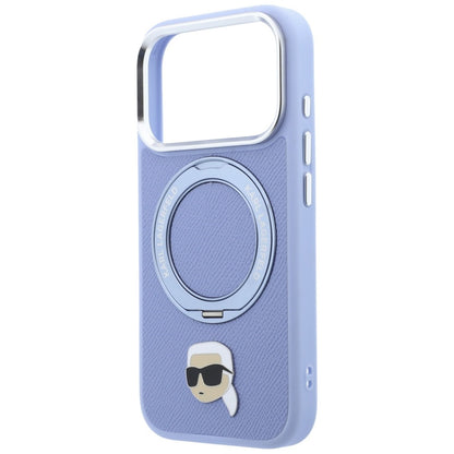 MagSafe maska za Apple iPhone 18 Pro / 17 Pro, Karl Lagerfeld, Ring Stand 360 Karl Pin, Plava