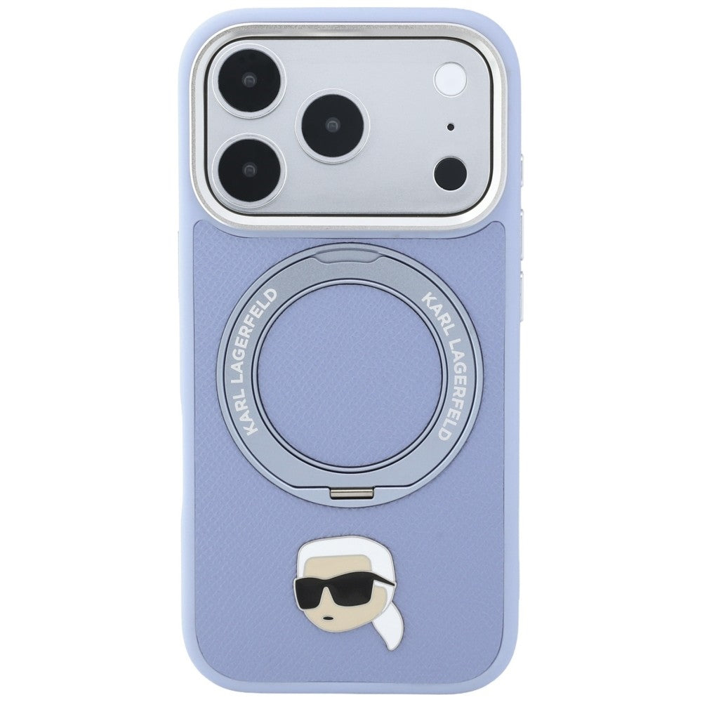 MagSafe maska za Apple iPhone 18 Pro / 17 Pro, Karl Lagerfeld, Ring Stand 360 Karl Pin, Plava