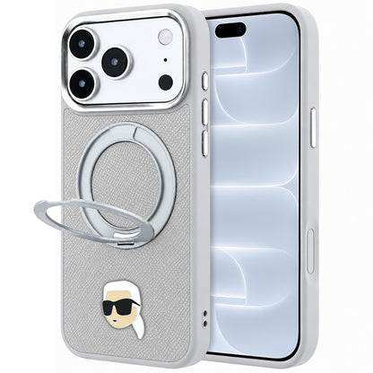 MagSafe maska za Apple iPhone 18 Pro / 17 Pro, Karl Lagerfeld, Ring Stand 360 Karl Pin, Siva