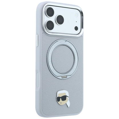 MagSafe maska za Apple iPhone 18 Pro / 17 Pro, Karl Lagerfeld, Ring Stand 360 Karl Pin, Siva