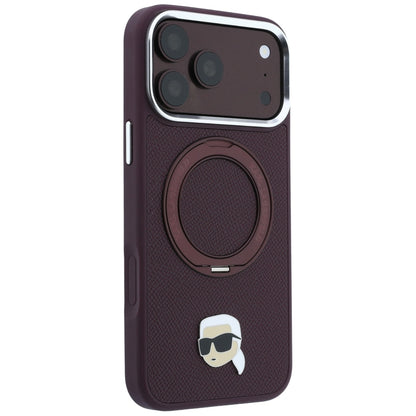 MagSafe futrola za Apple iPhone 18 Pro / 17 Pro, Karl Lagerfeld, Ring Stand 360 Karl Pin, Bordo
