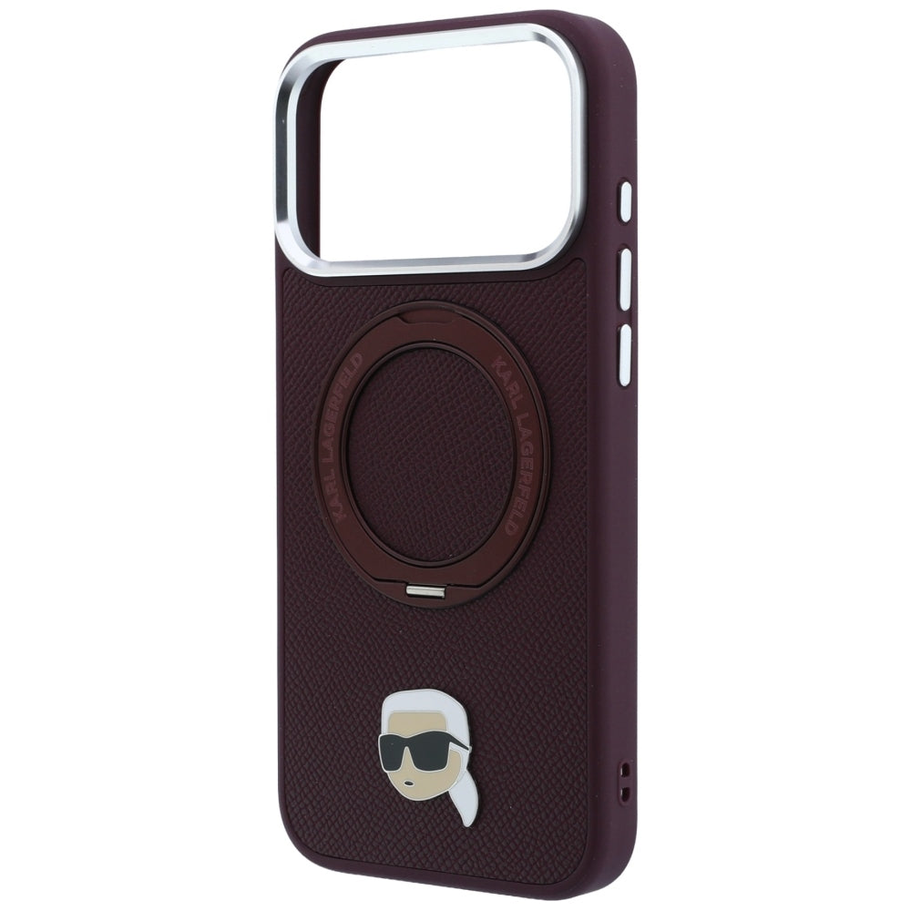 MagSafe futrola za Apple iPhone 18 Pro / 17 Pro, Karl Lagerfeld, Ring Stand 360 Karl Pin, Bordo