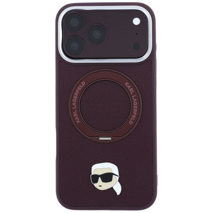 MagSafe futrola za Apple iPhone 18 Pro / 17 Pro, Karl Lagerfeld, Ring Stand 360 Karl Pin, Bordo